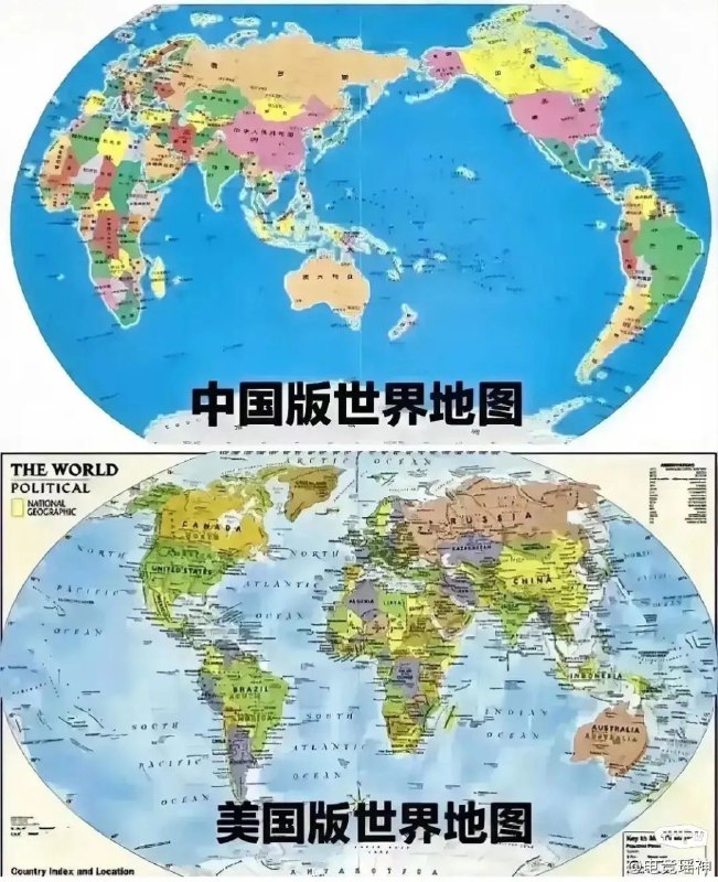 第一次在美国图书馆看到这幅世界地图，半天没反应过来