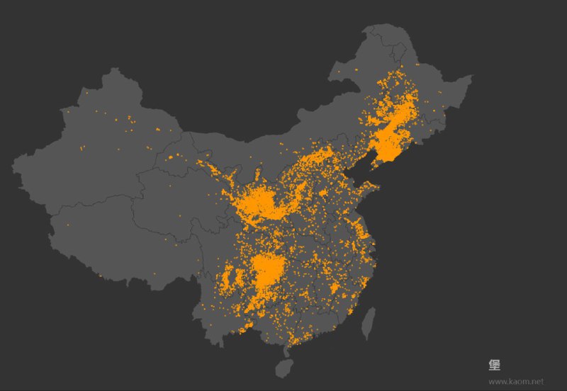 中国聚落名称分布数据来源见图片标志