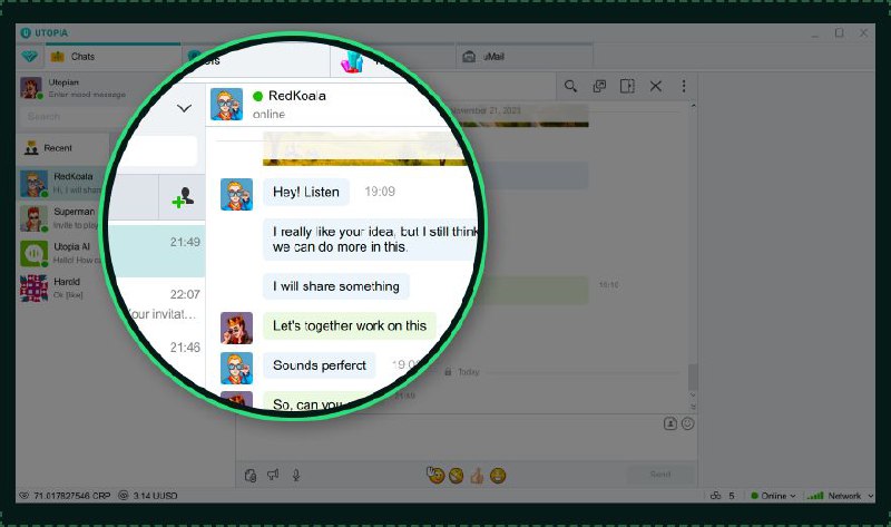 Utopia-乌托邦p2p加密聊天Utopia 是您安全即時通訊、加密電子郵件通訊、匿名支付及私密網路瀏覽的多合一工具包