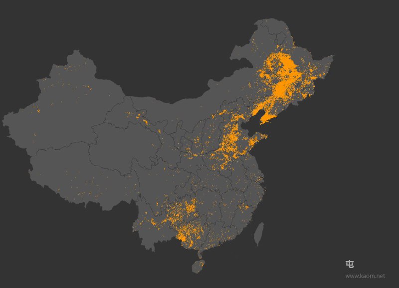 中国聚落名称分布数据来源见图片标志