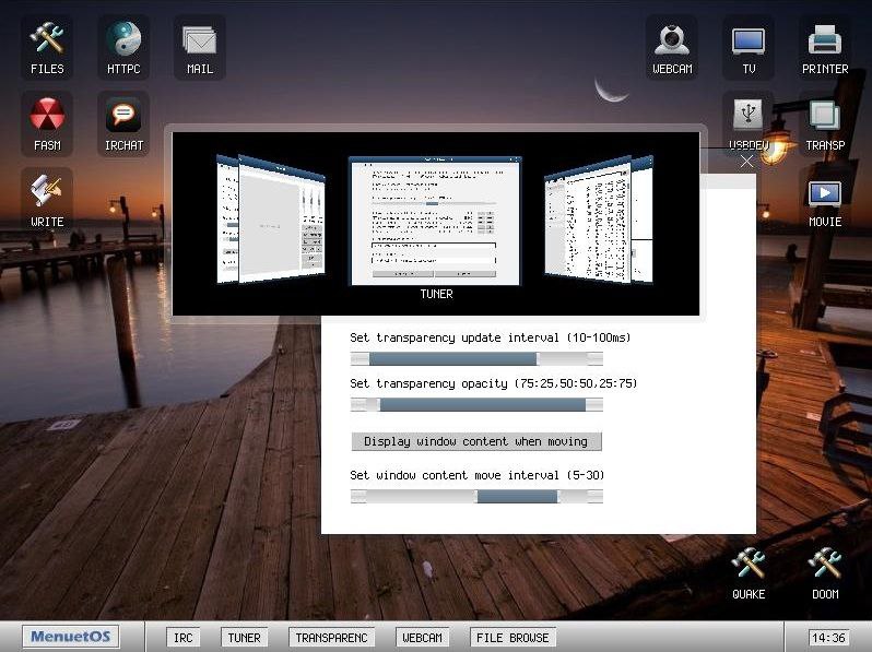 MenuetOS号称是世界上最小的操作系统，整个镜像文件仅有1.4MB的大小