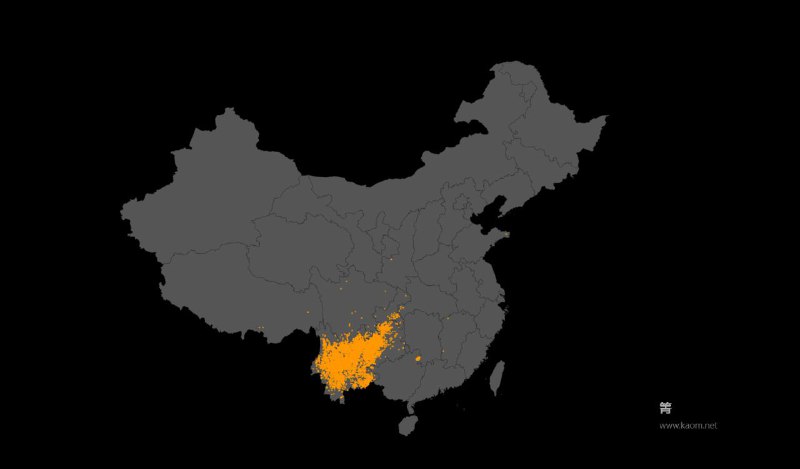 中国聚落名称分布数据来源见图片标志