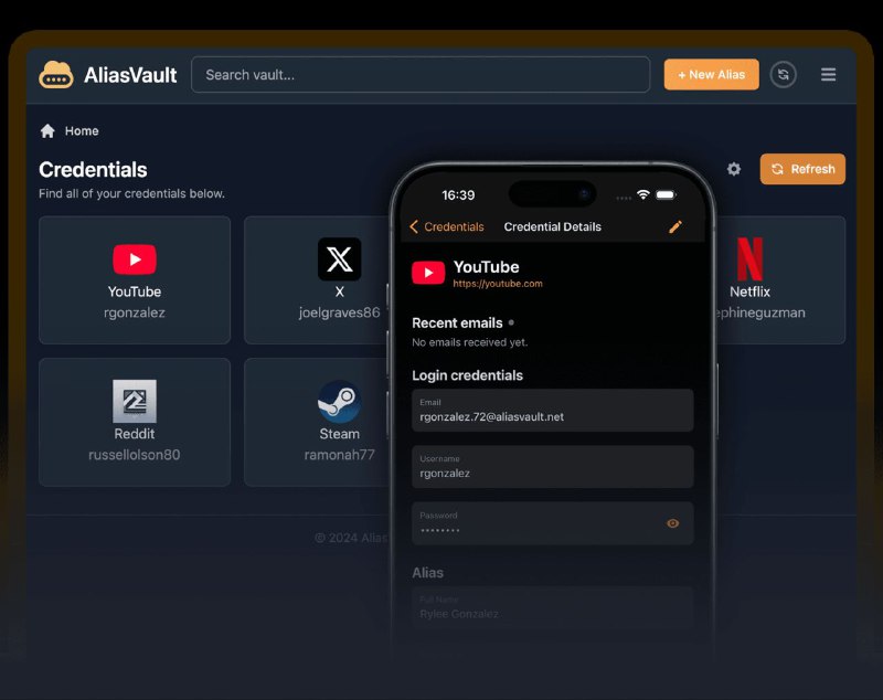 AliasVault：新的端到端密码管理工具AliasVault is an end-to-end encrypted password and (email) alias manager that protects your privacy by creating alternative identities, passwords and email addresses for every website you use.优点：1.OTP功能免费，bitwarden则是收费功能2.支持自建，代码开源